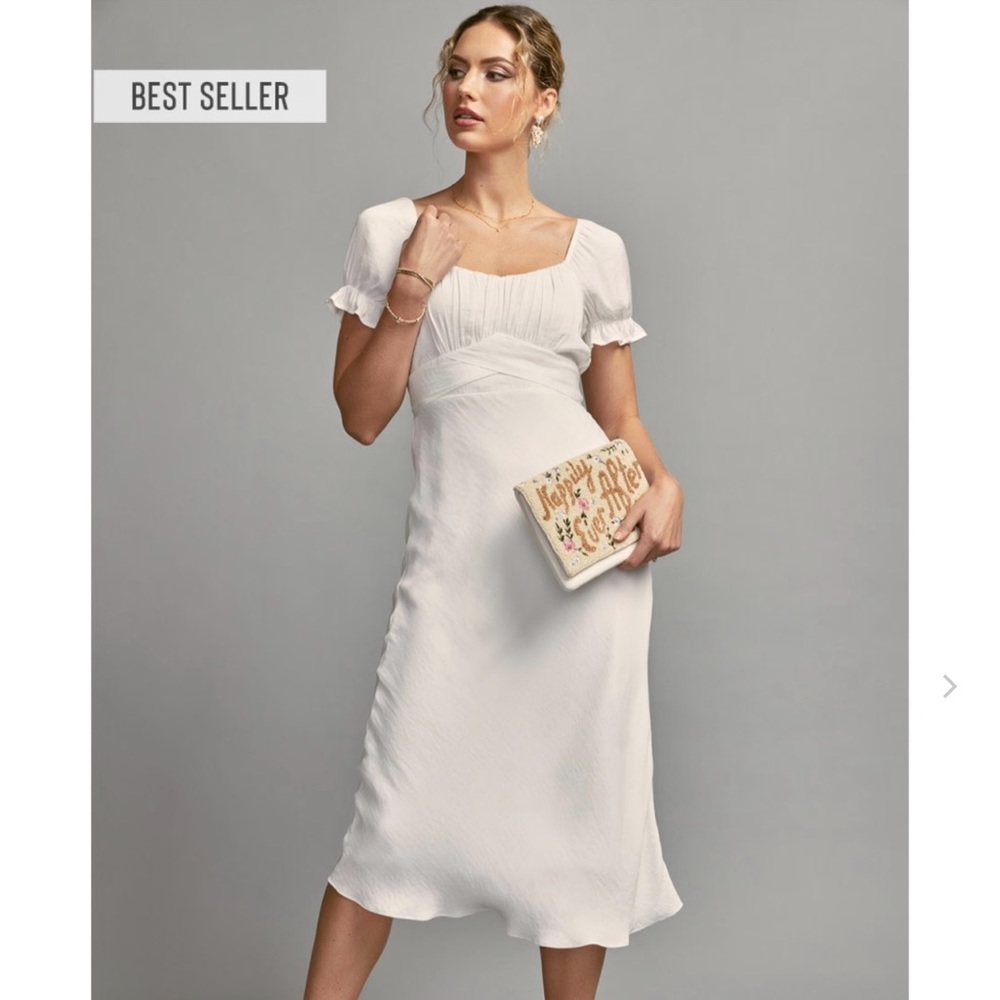 Evelyn Satin tie white dress from Francesca’s - WORN ONCE!
